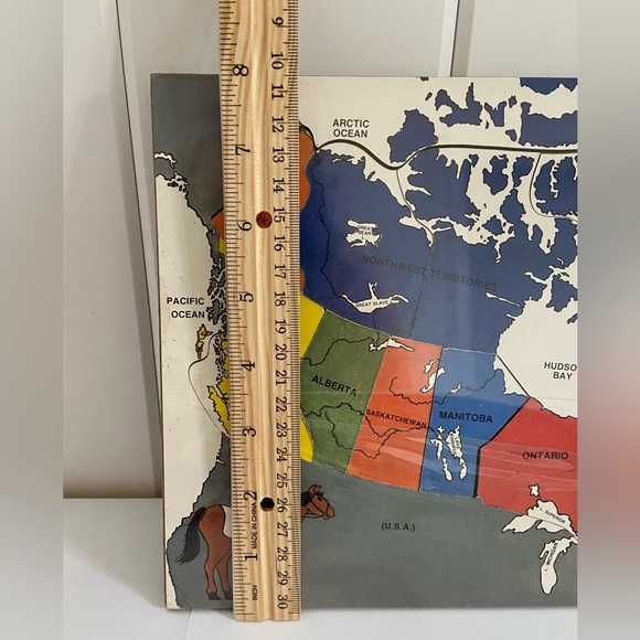 Vintage Canada County Inlay Jigsaw Puzzle by The Toy Maker educational Geography - Picture 7 of 12